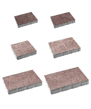 Тротуарная плитка АНТАРА - Искусственный камень Плитняк, комплект из 6 видов плит